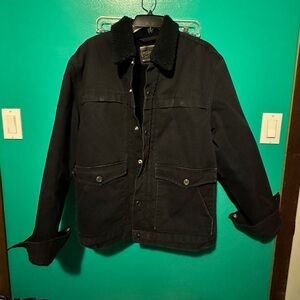 Levi's Black Jean Jacket with Shearling Collar & Lining